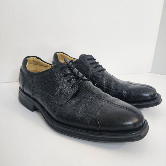 Belvedere Bay Bridge Split Toe Oxford Shoes Black Leather Men's SZ 10D - Picture 1 of 8